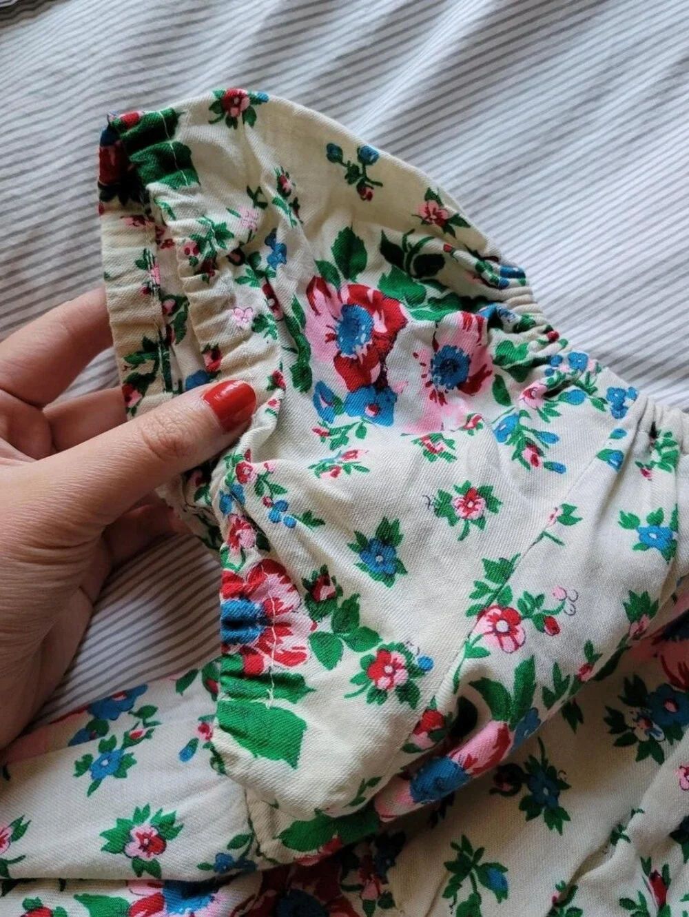 Vintage floral empire waist ruffle dress - Picture 5 of 7